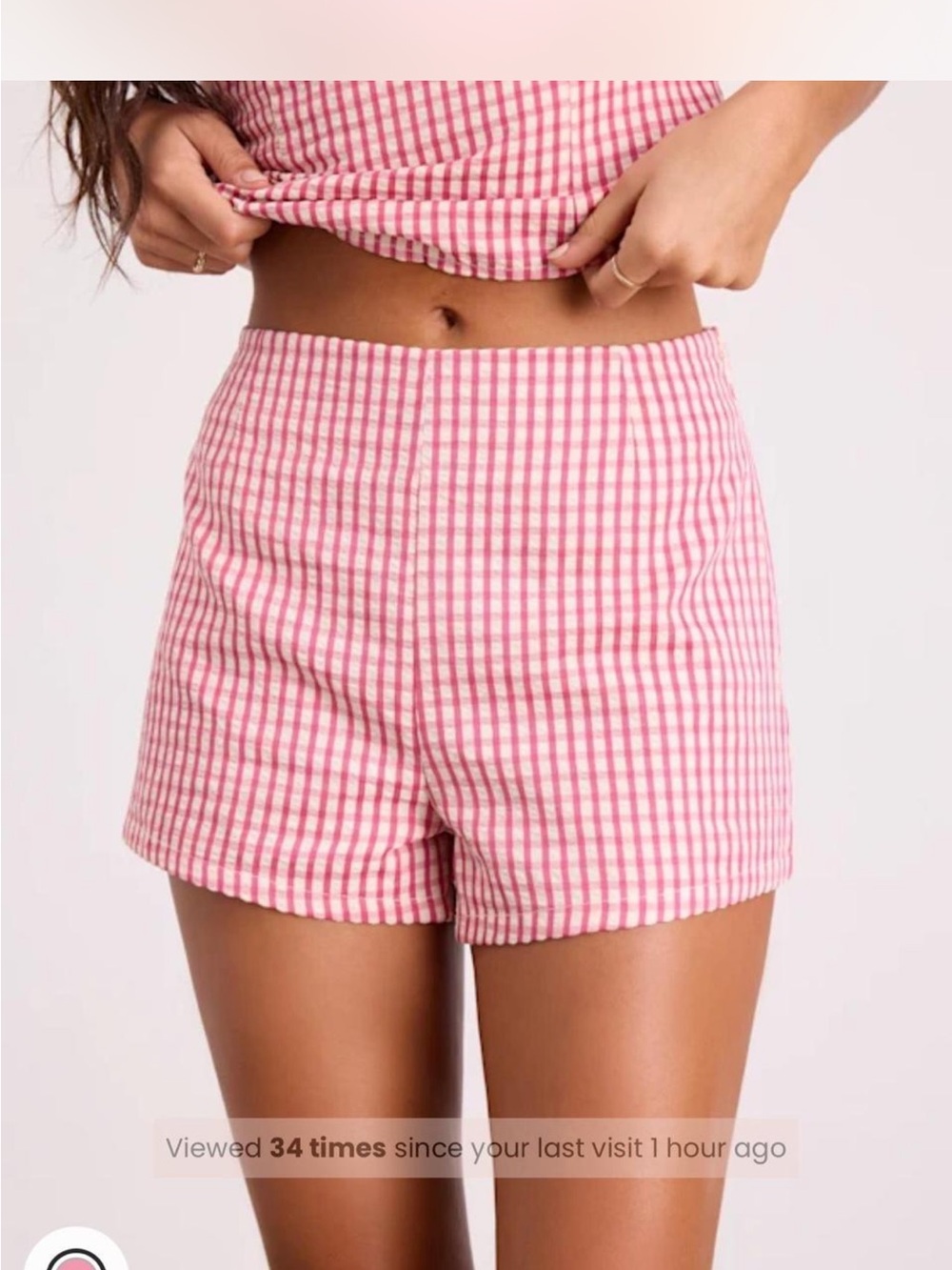Lulu's Pink Gingham High-Waist Women’s Shorts